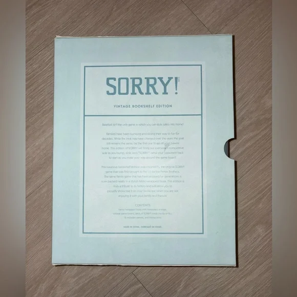 Sorry! Vintage Bookshelf Edition Game - Picture 2 of 10